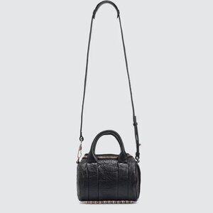 Alexander Wang Mini Rockie Top Handle Shoulder Bag Pebbled Leather Studded Botto